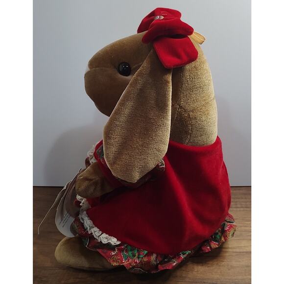 Velveteen Rabbit Plush Christmas Dress 1985 14" Stuffed Animal Toys R Us B8 - Picture 3 of 8